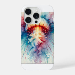 Upside Down Jellyfish 050824AREF123 - Watercolor iPhone 15 Pro Case