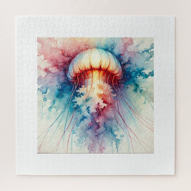 Upside Down Jellyfish 050824AREF123 - Watercolor Jigsaw Puzzle (Vertical)