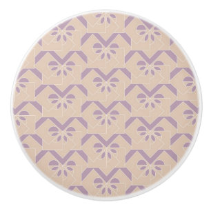 Upside down lavender pattern ceramic knob