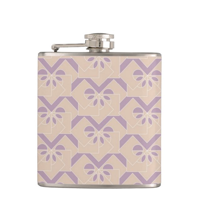 Upside down lavender pattern hip flask (Front)