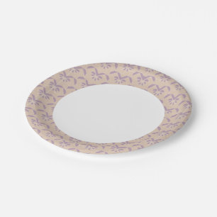 Upside down lavender pattern paper plate