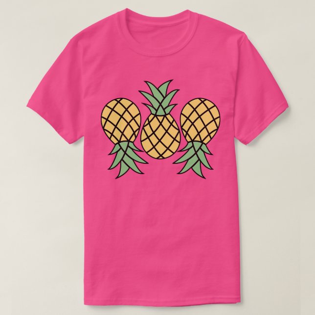 Upside Down Pineapple Art T-Shirt (Design Front)