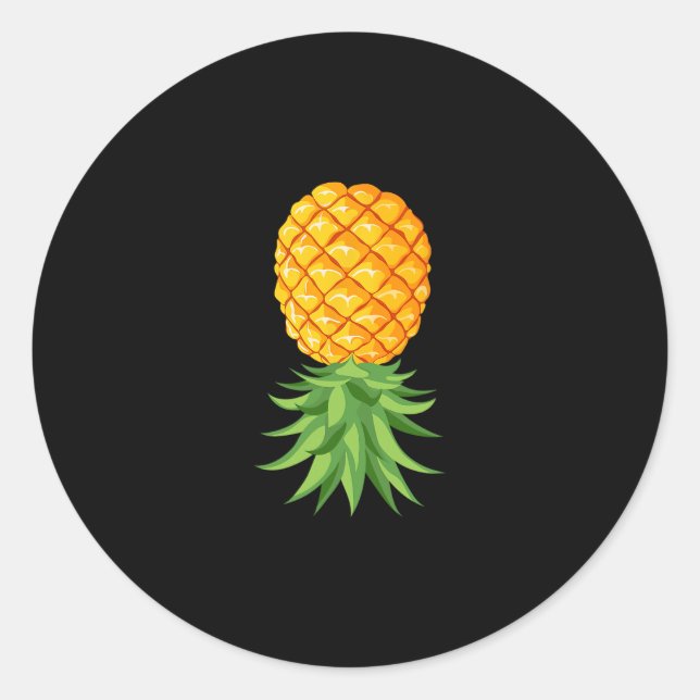 Upside Down Pineapple Cruise Gift For Couple Him H Classic Round Sticker (Front)