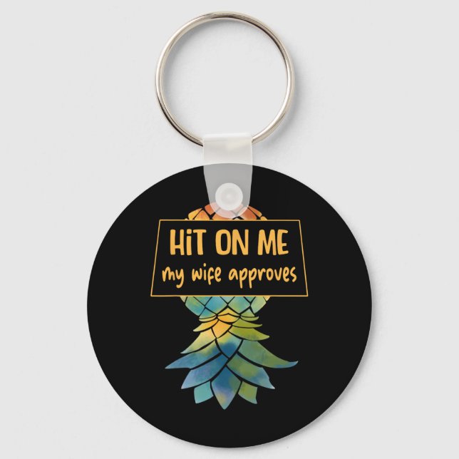 Upside Down Pineapple Cruise Subtle Swinger Funny  Keychain (Front)