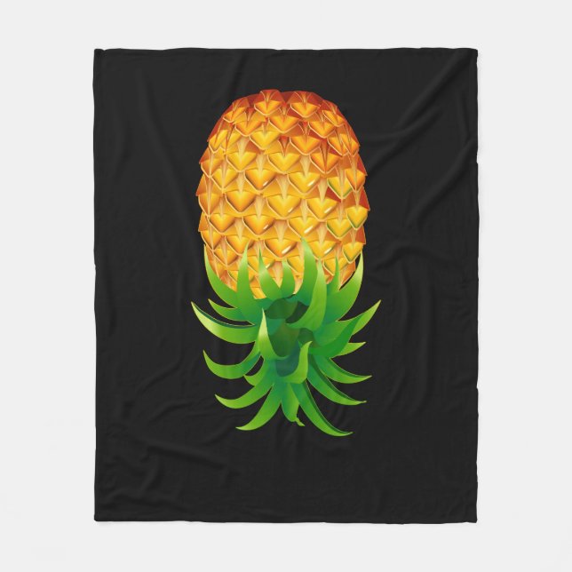 Upside Down Pineapple Fleece Blanket (Front)