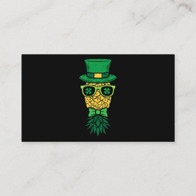 Upside Down Pineapple Leprechaun St Patricks Day M Business Card (Front)