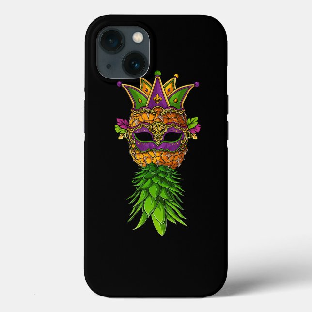 Upside Down Pineapple Mask Mardi Gras Shirt Kids M Case-Mate iPhone Case (Back)