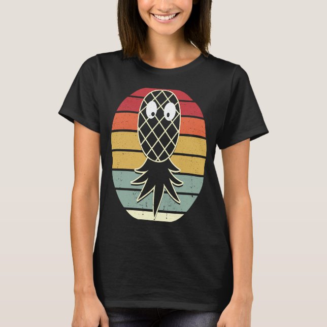 Upside Down Pineapple Retro Swinger Men Women T-Shirt (Front)