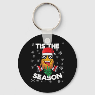 Upside Down Pineapple Santa Tis Season Christmas S Keychain