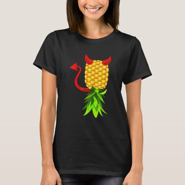Upside Down Pineapple Swinger Men Women T-Shirt (Front)