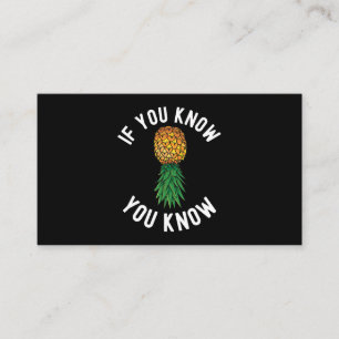 Upside Down Pineapple Swingers Party Bisexual Bi N Business Card