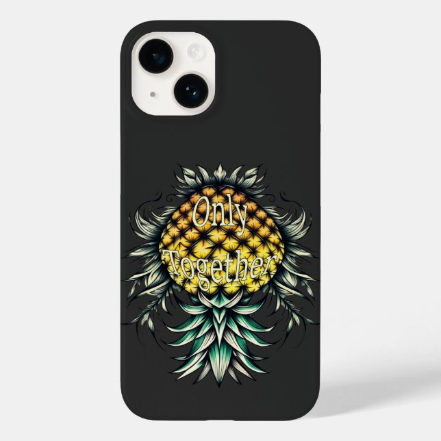Upside-down Pineapples Only Together Couple Case-Mate iPhone Case (Back)