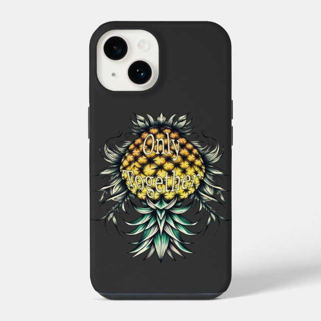 Upside-down Pineapples Only Together Couple iPhone Case (Back)