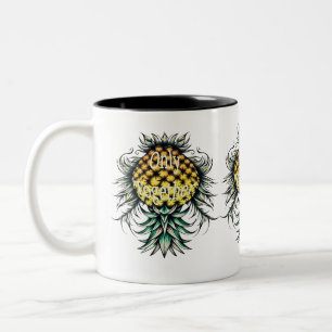 Upside-down Pineapples Only Together Couple Two-Tone Coffee Mug