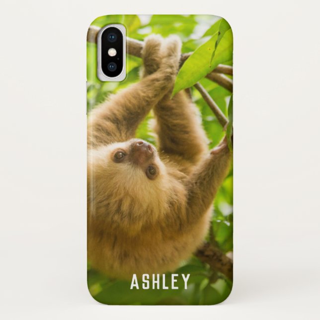 Upside Down Sloth | Add Your Name Case-Mate iPhone Case (Back)
