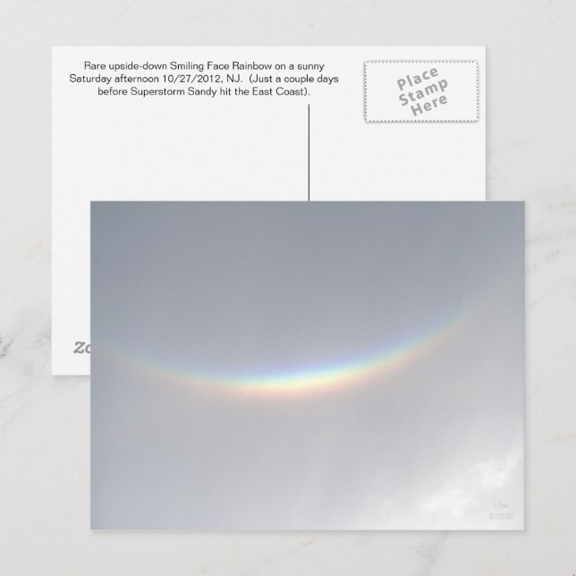 Upside-down Smiling Rainbow, NJ Postcard (Front/Back)