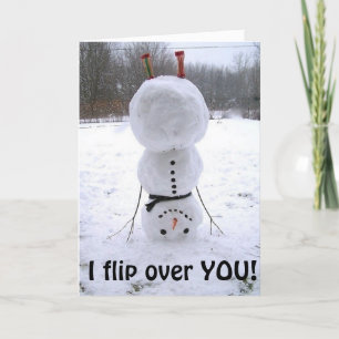 UPSIDE DOWN SNOWMAN FLIPS FOR YOU BIRTHDAY CARD