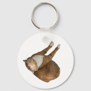 Upside-Down Sunshine Cat Keychain