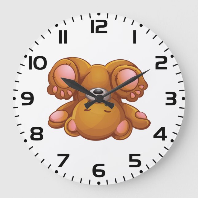 Upside Down Teddy Bear Large Clock (Front)