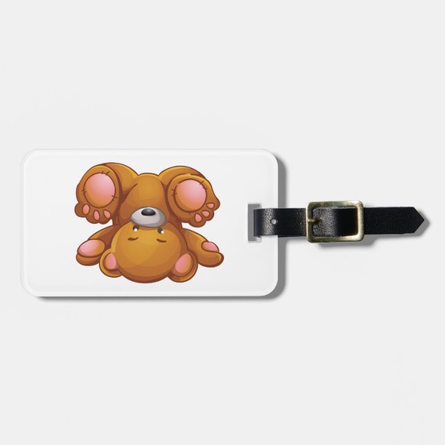 Upside Down Teddy Bear Luggage Tag (Front Horizontal)