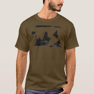 Upside down world map Think Different  T-Shirt