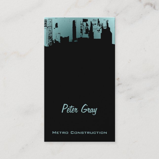 Upside Downtown Midnight New Grey Grey Business Card (Front)