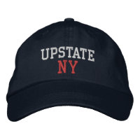 UPSTATE NY White and Red on Navy Blue