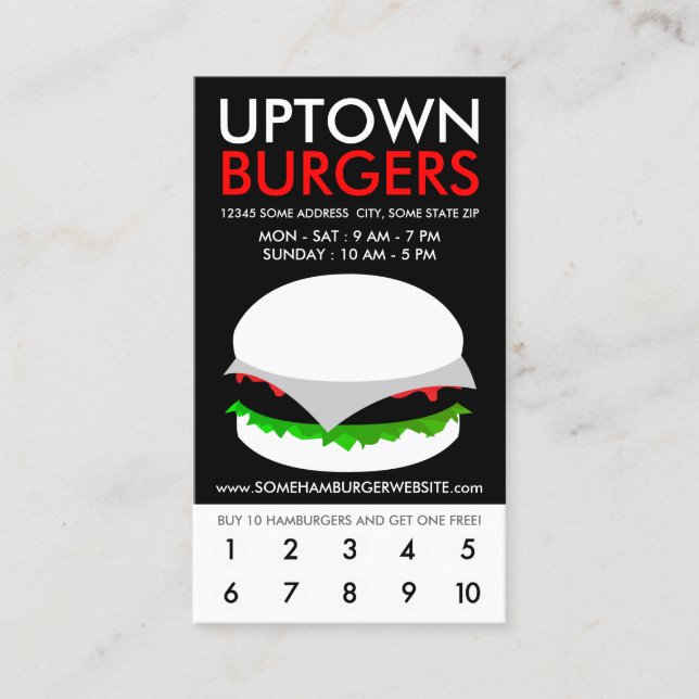 uptown burgers loyalty (Front)