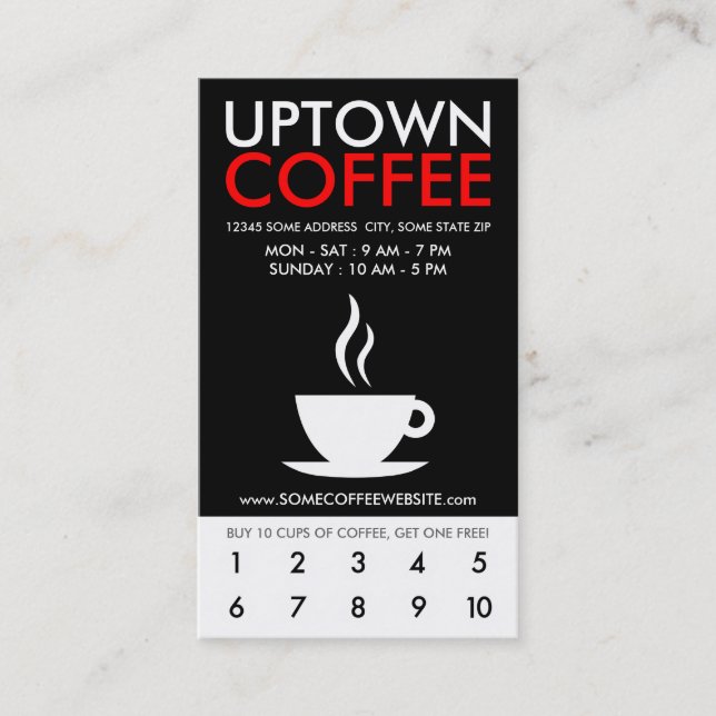 uptown coffee loyalty card (Front)