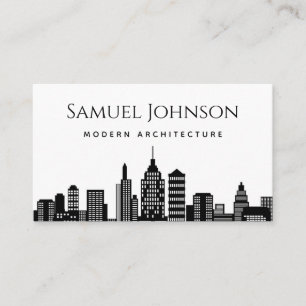 Uptown Downtown City Landscape Modern Architect Business Card