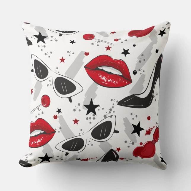 Uptown Girl Throw Pillow (Front)