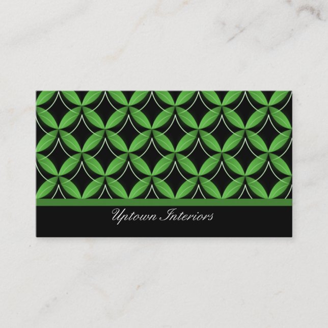 Uptown Glam Carte de visite, Vert (Devant)