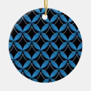 Uptown Glam Christmas Ornament, Royal Blue Ceramic Ornament