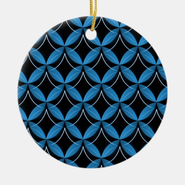 Uptown Glam Christmas Ornament, Royal Blue Ceramic Ornament (Front)