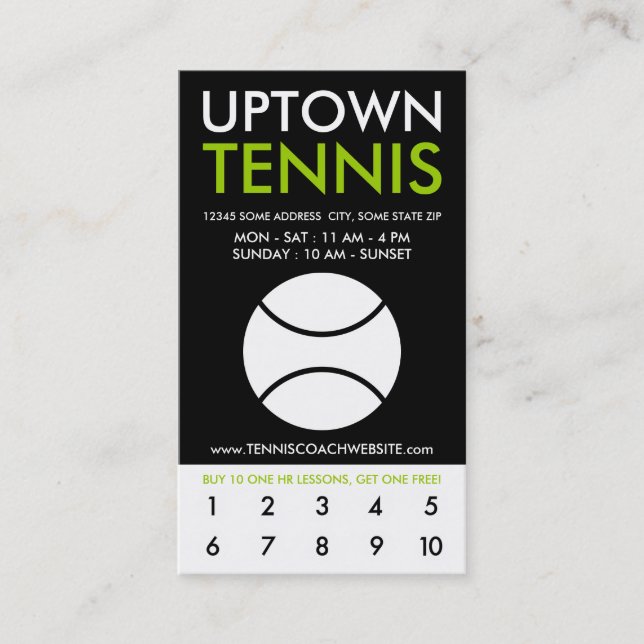 uptown tennis loyalty card (Front)