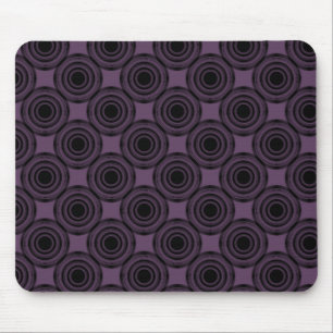 Uptown Trendy Circles Mousepad, Eggplant Mouse Pad