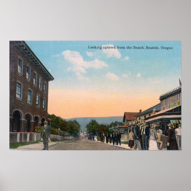 Uptown View from the BeachSeaside, OR Poster (Front)