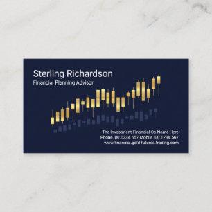 Uptrend Gold Profit Share Graph Business Card