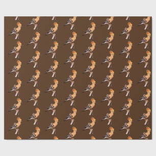 Upupa epops epops Tiled Pattern Wrapping Paper