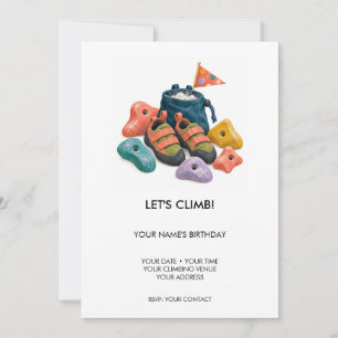 Upward Birthday Rock Climbing Party Invitation