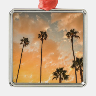 Upward View of Palms Metal Ornament