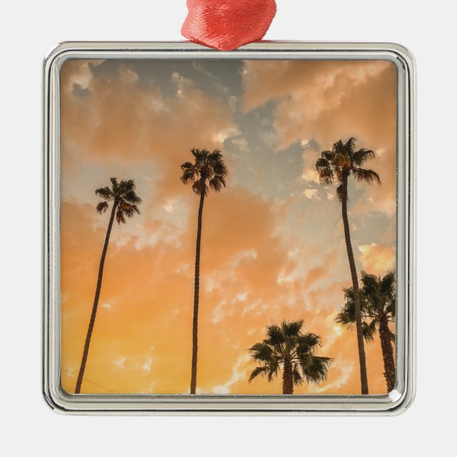 Upward View of Palms Metal Ornament (Front)