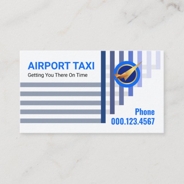 Upwards Airlift Plane Flying Airport Business Card (Front)