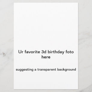 "Ur fav. 3d birthda foto here" Invitation