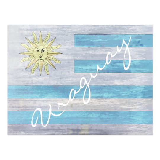 Uraguay distressed flag postcard