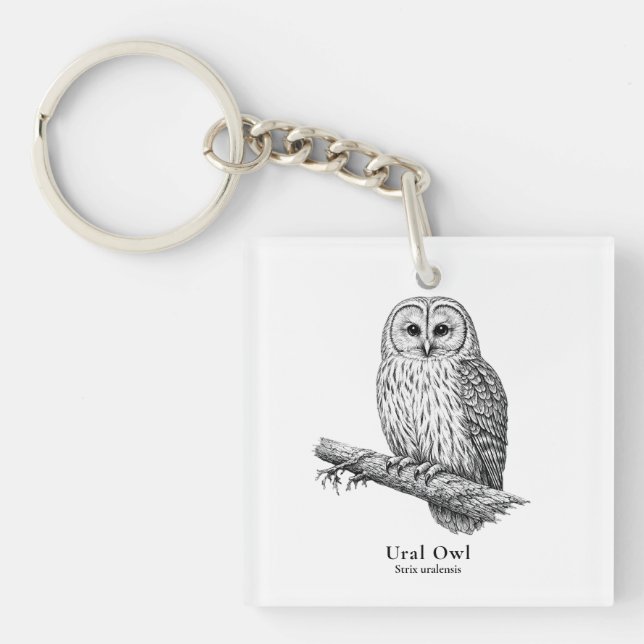 Ural Owl Keychain (Front)