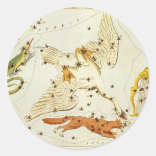 Urania's Mirror, Vintage Astronomy Celestial Map Classic Round Sticker