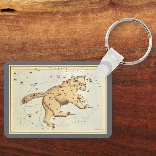 Urania's Mirror, Vintage Astronomy Celestial Map Keychain (Front)