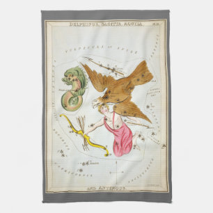 Urania's Mirror, Vintage Astronomy Celestial Map Kitchen Towel