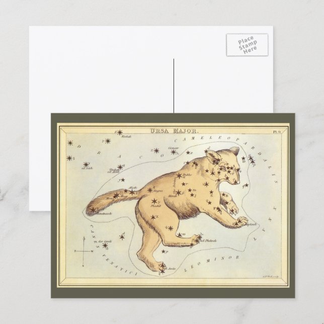 Urania's Mirror, Vintage Astronomy Celestial Map Postcard (Front/Back)